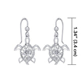 The fairies of the sea ~ Sterling Silver Sea Turtle Filigree Hook Earrings Jewelry TER1706 - DiveSilver Jewelry